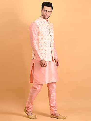 Image of Uri and MacKenzie Men's Silk Blend Kurta Pajama with Designer Ethnic Nehru Jacket /Modi Jacket