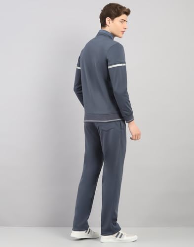 Image of Monte Carlo Men's Regular Fit Solid Stand Collar Full Sleeve Tracksuit| Men Track Suit | Stylish Sportswear Set with Jacket and Lower | Activewear Set For Men's (Pack Of 1)