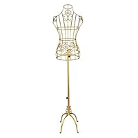 Baoblaze Wire Mannequin Torso Half Body Dress Display Stand Dress Form Garment Rack for Women Shop Sewing Display Dressmakers Clothing, Gold