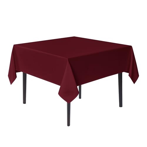 Image of sancua Burgundy Square Tablecloths 54x54 Inch Fabric Table Cloth