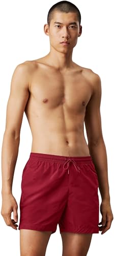 Calvin Klein Herren Badeshorts Medium Drawstring Schnelltrocknend, Rot (Quaint Berry), L