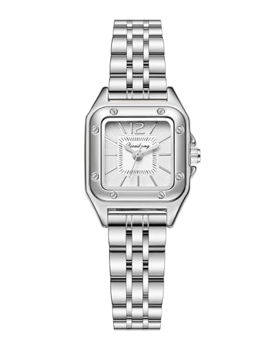 CIVO Damenuhr Silber/Gold Armbanduhr Damen Analog Wasserdicht Edelstahl Rechteckig Uhr Dame Elegant Uhren Geschenke für Gattin und Mutter