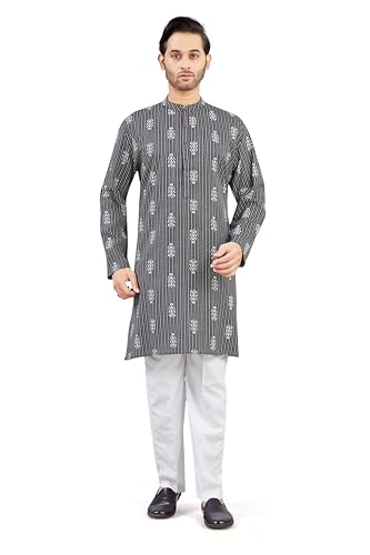Image of Studio Shringaar Men's Cotton Relaxed Fit Straight Kurta