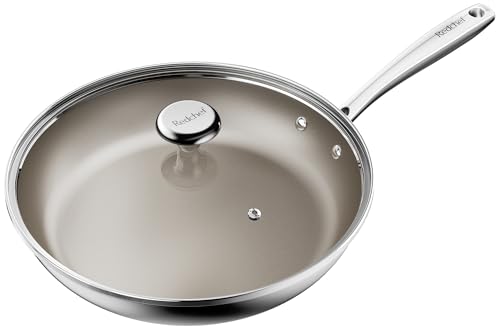 Redchef Pfanne 28cm Induktion, Bratpfanne Mit Deckel, Keramikpfanne, Edelstahl Pfanne Mit Premium Keramikbeschichtung Für Alle Herdarten...