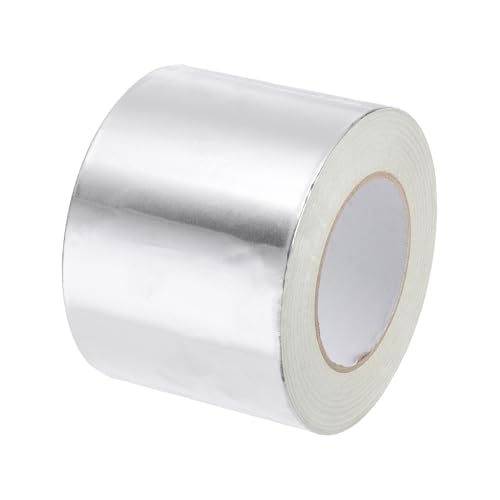 Image of uxcell Aluminum Foil Tape 4 Inch x 55 Yards Silver High Temperature Tape for HVAC, Sealing, Patching Hot and Cold Air Ducts 1 Pcs