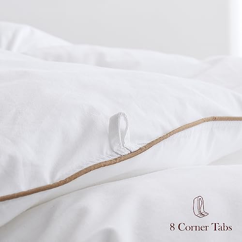 Snowman All-Season 75% Down Comforter King Size, Fluffy Duvet Insert With 8 Corner Tabs, Durable Down Proof Cotton Blended Fabric And 3D Baffle Box Construction (White, 106"X90") #TOP4