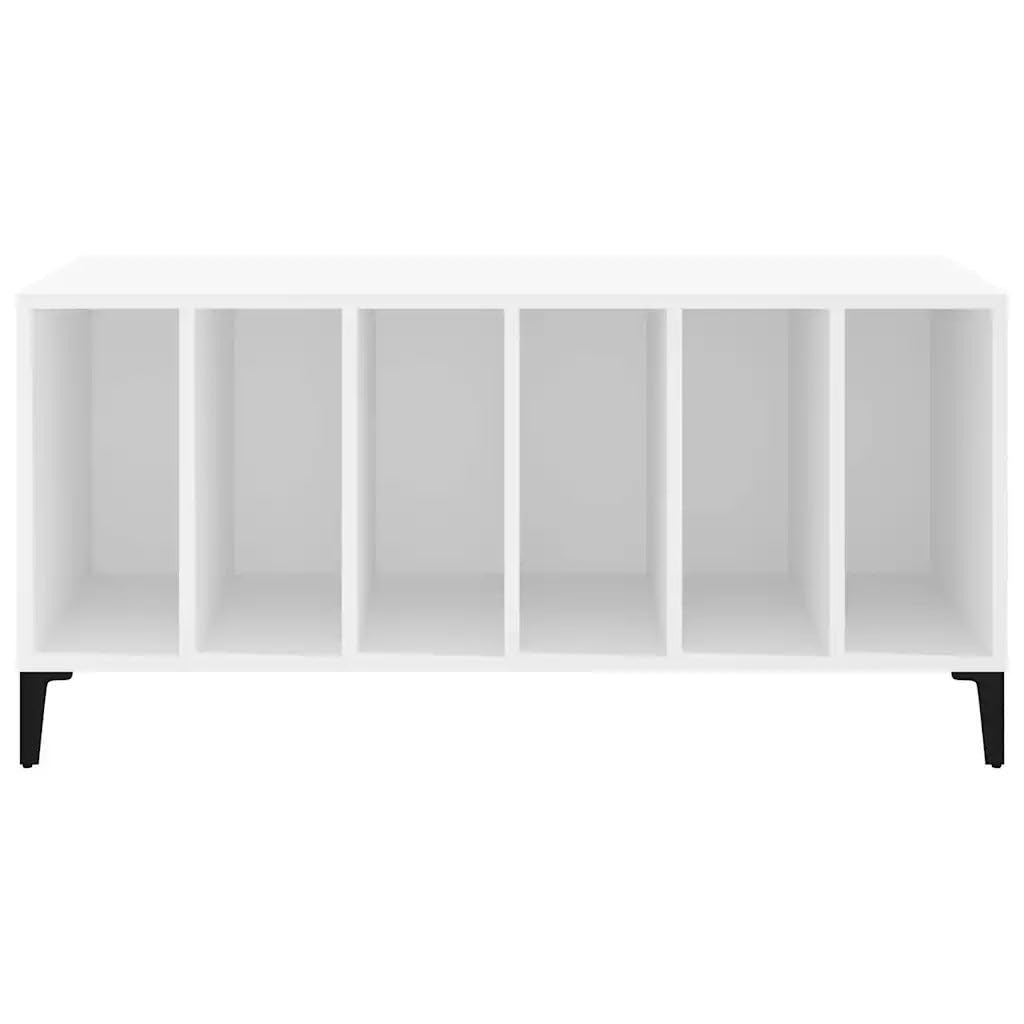 Helloshop26 Armadio a dischi pratico e classico, 100 x 38 x 48 cm, stile industriale in legno, bianco 02_0049222