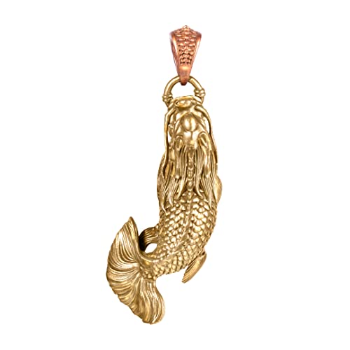 COPPERTIST.WU Drachen Fisch Anhänger Tier Anhänger Designer Handgefertigte Metall Männer Geschenke Originelles Handgefertigtes Design (Messing Anhänger) Cover