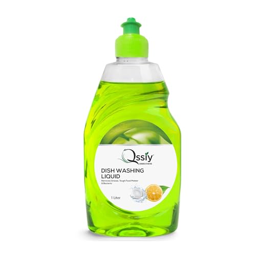 Image of Qssiy Green Apple Dishwash Gel, 1L Can | Tough on Grease, Gentle Hands, Bulk Refill