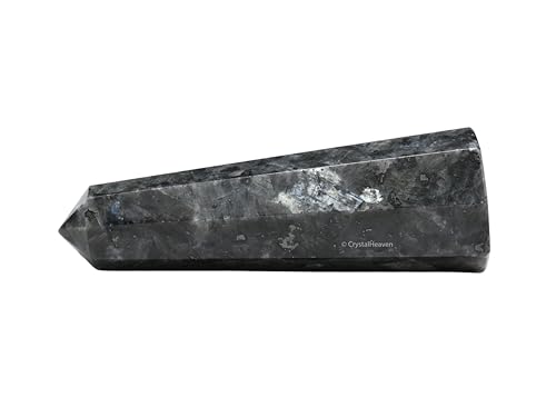 Image of Crystal Heaven Larvikite Crystal Tower Obelisk Point For Chakra, Healing And Balancing - Aaa Grade Original Certified Gemstone Agate For Reiki Meditation Yoga Spiritual (3-4 Inches)