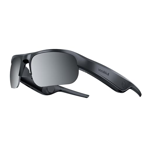 VOCALSKULL Bone Conduction Sports Sunglasses with Bluetooth for Running and Cycling | Black Frame& Tint Lenses