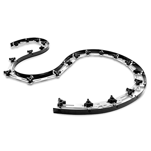 powertec flexible curve template ruler 10734 wood curve woodworking profiling strip template tool metal steel durable bendable segmented professional contour with knobs amp locking mechanism - 71527