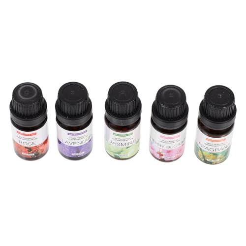 JOYOFREELY 5 Piezas Aceites Esenciales Solubles en Agua 10ml para Difusor y Aromaterapia Fragancias Naturales de Lavanda, Jazmín y Rosa para Ambiente Diario Hogar