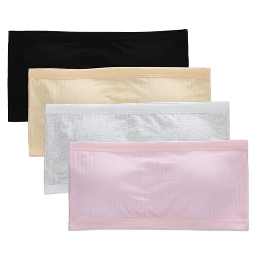 Strapless Bra for Teens - Set of 4 Girls Strapless Bras, Teen Girls Training Bras Girls Bandeau Bra