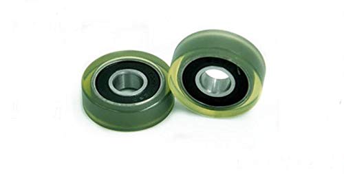 2pcs 10X35X11mm PU Polyurethane Rubber Bearing Pinch Roller Pulley Machine Wheel Inner Diameter: 10mm; Outer Diameter: 35mm; Width: 11mm
