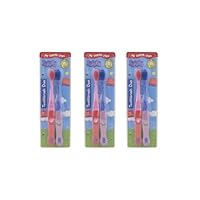 My Teeth Time Peppa Pig Toothbrush Duo, Dental Care, for Kids Aged 4-6 Years, Twin Pack, Soft Toothbrush, Peppa and George Design, Multicoloured