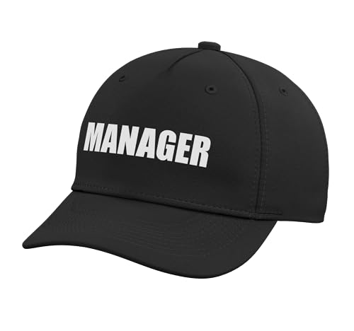 Manager Adjustable Printed Baseball Hat, Black