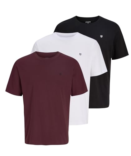 JACK & JONES Herren JJECORP Logo Tee SS Crew Neck MP, Black/White/Port Royale, S 1