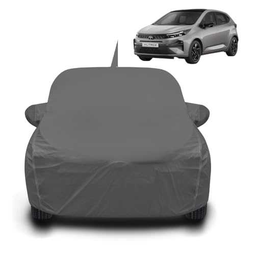 Image of Auto Hub Waterproof Car Cover Compatible with Tata Altroz with Front Antenna & Mirror Pocket, Soft Cotton Lining, Altroz Car Cover Waterproof, Grey