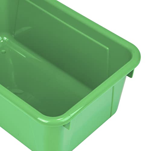 Image of Storex Small Cubby Bins - Plastic Storage Containers for Classroom with Non-Snap Lid, 12.2 x 7.8 x 5.1 inches, Green, 5-Pack (62409A05C)