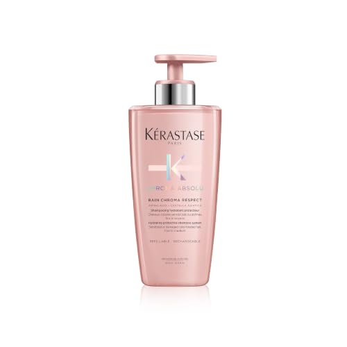 KÉRASTASE Chroma Absolu - Shampoing Hydratant Protecteur Doux - Pour Cheveux Colorés Sensibilisés ou Abîmés Fins à Moyens - Bain Chroma Respect - 500 ml