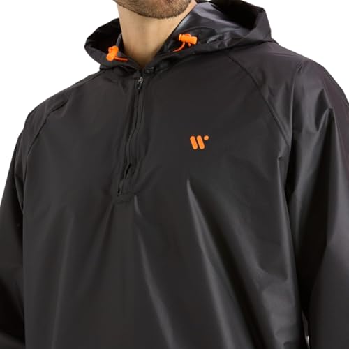 Image of ZEEL Rain Jacket For Men & Women, Unisex Polyester Pull Over Waterproof Raincoat with Hooded Full Sleeves Rainwear, Lightweight, Reusable & Packable (AZ50D)