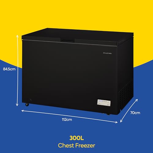 Russell Hobbs Free Standing Chest Freezer, 300 Litres, Low Noise, Garage Safe, Counterbalance Lid, Front Drain Hole, 1.8m Cord, Castor Wheels, 5 Year Registered Guarantee Black, RH300CF201B - Image 3
