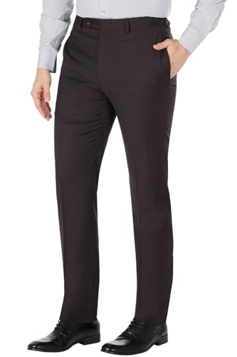 Calvin Klein Mens Jayden Wool Blend Skinny Fit Suit Pants Brown 34/323