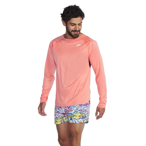 Image of Speedo Men's UV Swim Shirt Basic Easy Long Sleeve Regular Fit