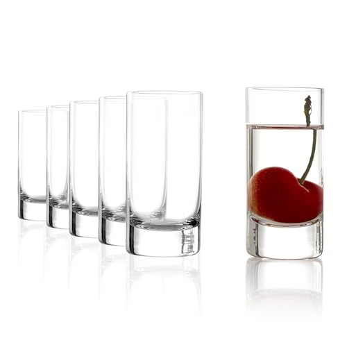 Stölzle Lausitz Schnapsgläser New York Bar 6er-Set 55 ml – Stilvolle Likörgläser aus bleifreiem Kristallglas – Hochwertige Shot Gläser aus deutscher Herstellung – Spülmaschinen- & stoßfest