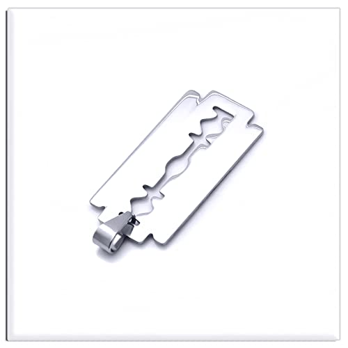 Xusamss Hip Hop Titanium Steel Blade Model Dog Tag Pendant Razor Necklace,24" Chain4