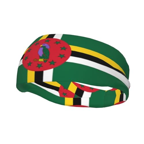 Ysbyeiu Dominica Flagge Fitness Schweißband Stirnband