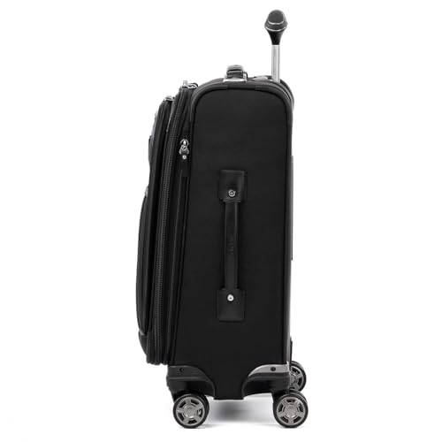 Image of Travelpro Platinum Elite Softside Expandable Luggage, 8 Wheel Spinner Suitcase, TSA Lock, Men and Women (Shadow Black, 2-Piece Set (21 /25))