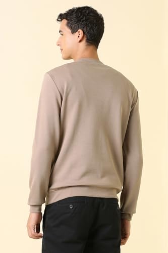 Image of Allen Solly Men's Cotton Blend Crew Neck Solid Casual Sweatshirt