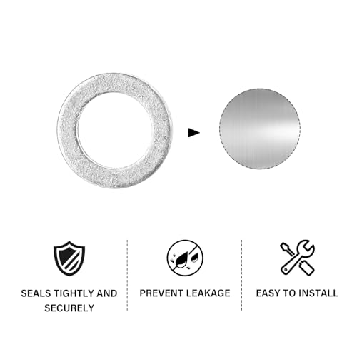 Image of Mudder 400 Pieces Aluminum Engine Oil Crush Washers 14 mm Drain Plug Gaskets (Compatible with Honda OEM 94109-14000 Part)