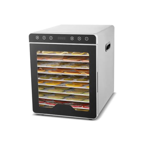 Image of Food Dehydrator 10 trays Stainless Steel for Jerky Vegetables Fruits Meat Yogurt Treats Herbs with Digital 0-24 Timer and 30-85℃ Temperature Control 800W Electric Food Dryer Machine