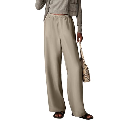 SUNNOW Women's Casual Wide Leg Pants with Elastic Waistband, Full Length Relaxed Fit for All-Day Comfort