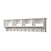 White 5 Ft Entry Hall Shelf with 4 Cubby and 9 Hook Coat Rack. A Wall Mount Storage Hat Rack Makes a Convenient Space Saver That Keeps Your Entryway Organized. Use a Hanging Entryway Shelf to Reduce Clutter.