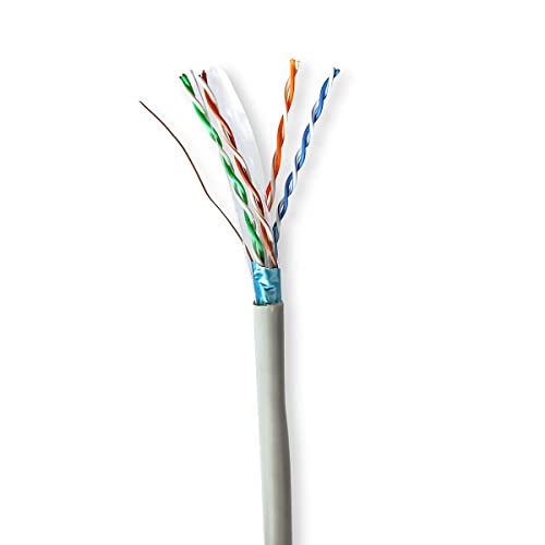 NEDIS Network Cable Roll | CAT6 | Solid | F/UTP | CCA | 305.0 m | Indoor | Round | PVC | Grey | Gift Box