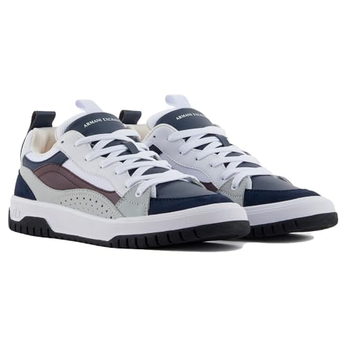 Armani Exchange Herren Duck Sneaker, Navy+op.White, 41 EU