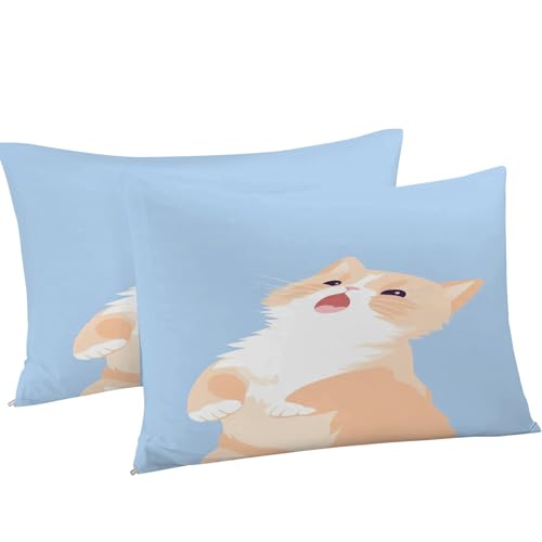 Ensemble de literie 3 pièces chat housse couette zippée 90x190