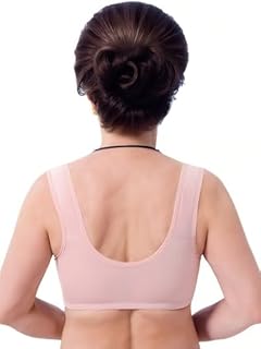 4pcs Daisy Bras for Older Women Padded No Underwire Snap Front Closure Full Coverage Comfort Senior Wireless Bralettes (US, Alpha, X-Large, Regular, Regular, 4 Pack (Black/Yellow/Pink/Purple))