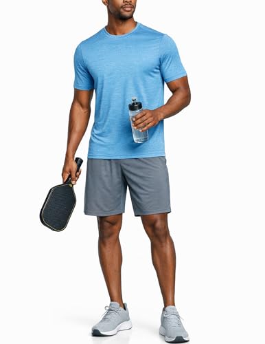 Image of 5 Pack Men's Active Quick Dry Crew Neck T Shirts | Athletic Running Gym Workout Short Sleeve Tee Tops Bulk