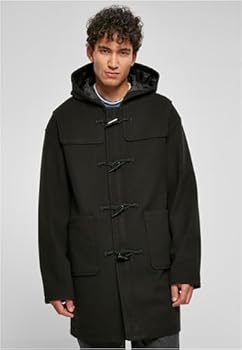 Mens Duffle Coat - Black - S : Amazon.com.au: Clothing