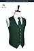 HISDERN Mens Suit Vest Formal Business Forest Green Vest for Men Dress Vests Solid Color Cyan Tuxedo Waistcoat for Wedding Party Date Holiday Banquet