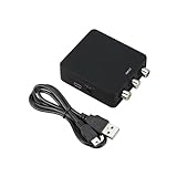 AV2 HDMI対応 R/CA AV/CVSB L/RビデオからHDMI対応 AVスケーラーアダプター HDビデオコンバーターボックス 1080P NTSC PAL対応(AV2HD Black)