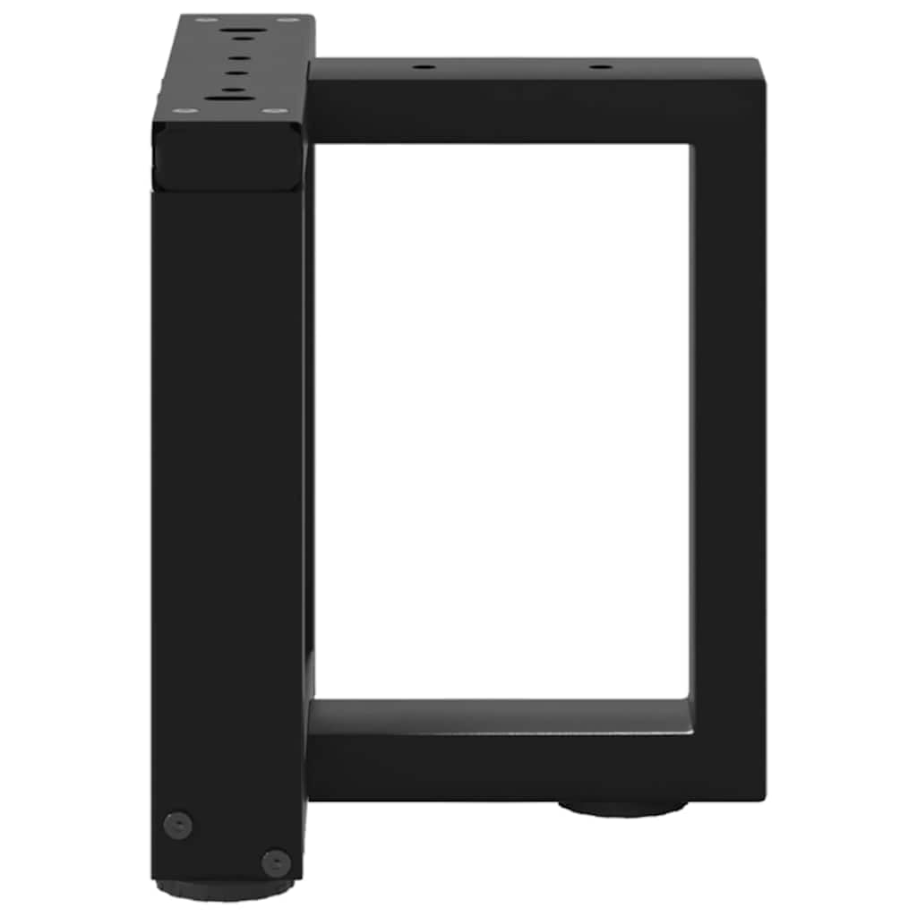 Nogi stolika kawowego w kształcie litery T ze stali malowanej proszkowo, czarne, 30 x 25 x (30-31) cm, 2 sztuki z regulowanymi nóżkami poziomującymi, stabilna podstawa meblowa, łatwy montaż
