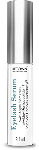 Eyelash Growth Serum for Long Eyelashes From Uptown Cosmeceuticals Contains Stem Cell & Myristoyl Pentapeptide-17, Dermatologist Lab Tested Lash & Eyebrow Growth Formula, 4 Months Supply, 3.5ml
