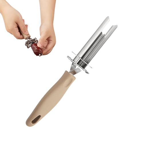 Extractor de huesos de cereza | Descorazonador de acero inoxidable para pimientos - Utensilio de cocina, descorazonador de frutas ajustable para dátiles, tomates, patatas, peras, uvas de vino, dátiles