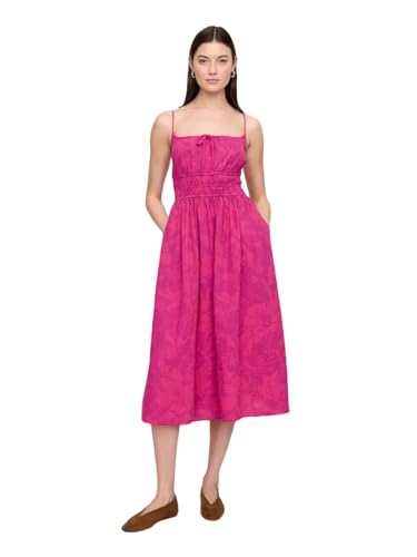 GAP Women's Tie-Front Woven Maxi Dress, Pink Floral, XX-Large